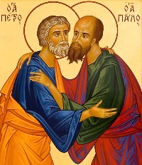 the icons of Bose, Peter and Paul - Byzantine style