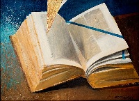 The Gospel, oil on canvas by ARCABAS