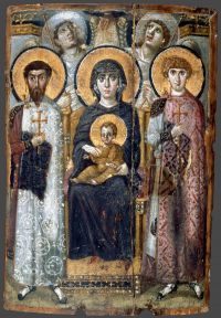 Santa Caterina del Sinai, Madre di Dio con Bambino, san Teodoro Statelate e san Giorgio, angeli: fine 6°-inizio 7° sec.