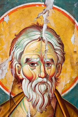 ANDREA APOSTOLO, dipinto su tela copia di affresco bizantino
