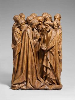 Scuola del sud dell'Olanda, Apostoli in preghiera, 1400–1410 circa, legno di quercia, 53.6 × 40.7 × 13 cm, Metrpolitan Museum of Art, New York, Stati Uniti.