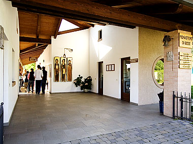 Welcoming area at the Monastery of Bose