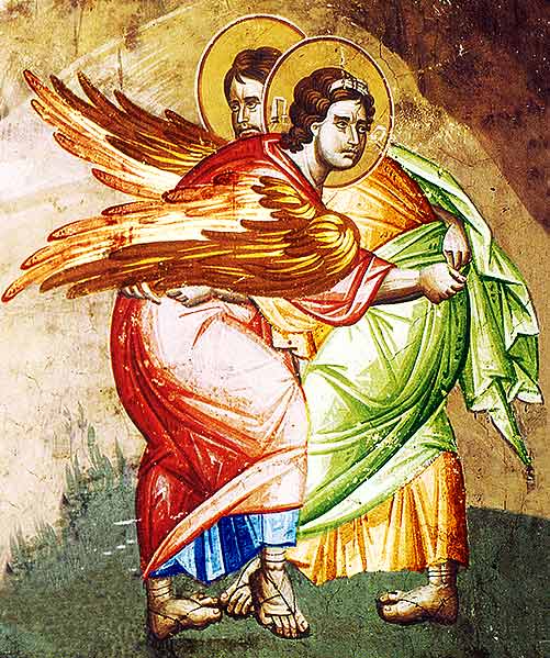 Jacob's struggle, Ocrida 1294-95 - fresco