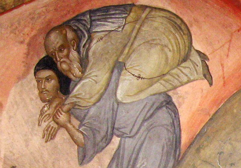 Meteore, GR (fresco, Dormition of Saint Ephrem the Syrian, detail)