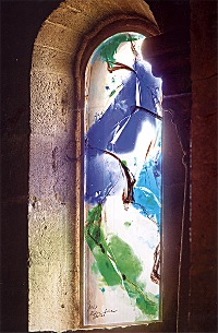 KIM EN JOONG, stained-glass window of the church of the Monastery of Ganagobie - Fance