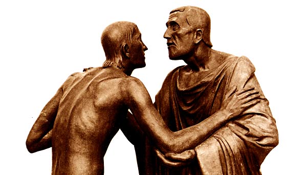ARTURO MARTINI, Le fils prodigue, bronze - détail